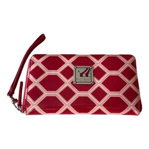 Ellen Allen Red Bifold Zip Around Clutch Wallet Wristlet